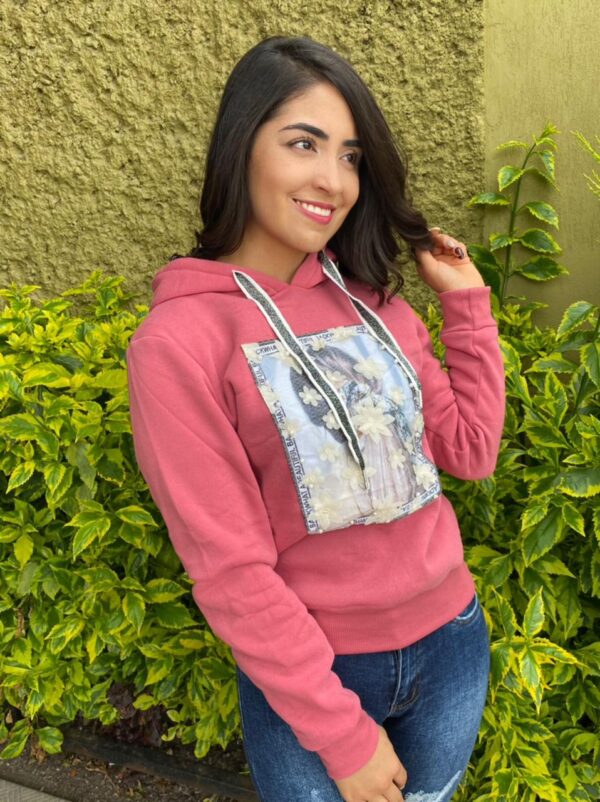 1020 Sudadera con flores rosa