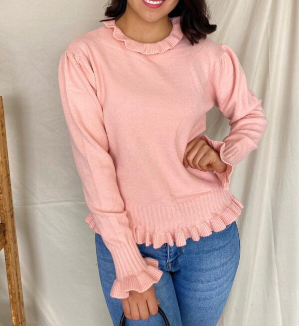 Blusa Olan cuello y manga 1216 rosa